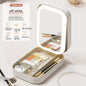 GlowCase makeup organizer open showing storage compartments