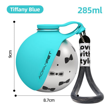 AeroPup stainless steel dog bottle Blue and Pink variants side by side