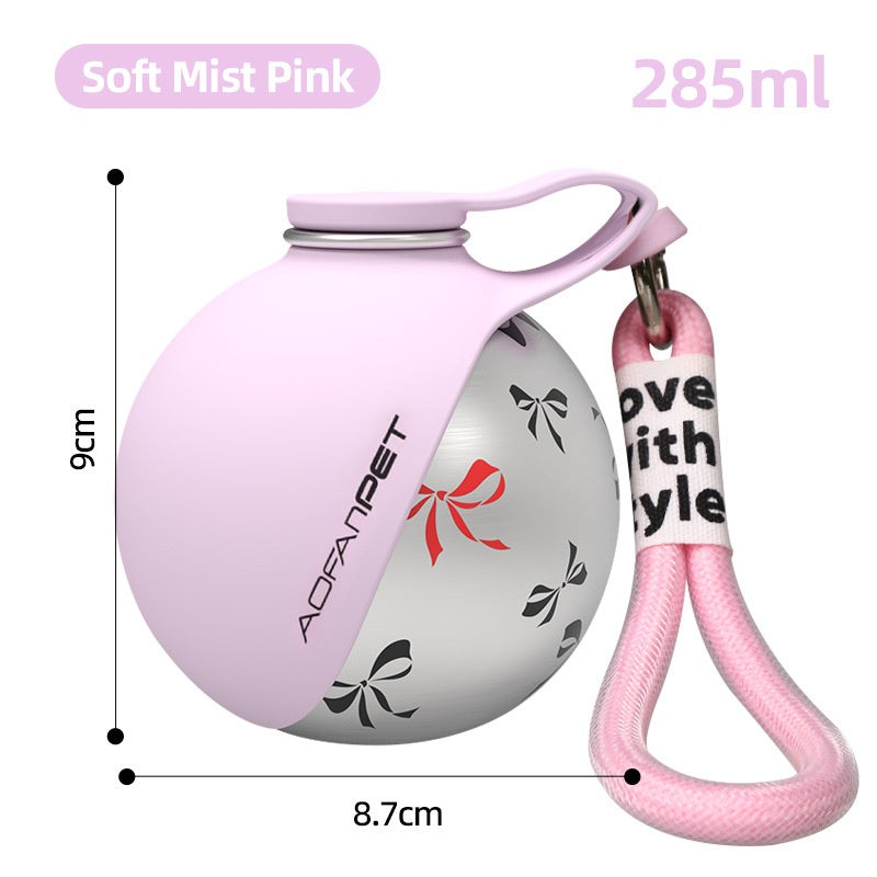 AeroPup stainless steel pet water bottle - Pink variant