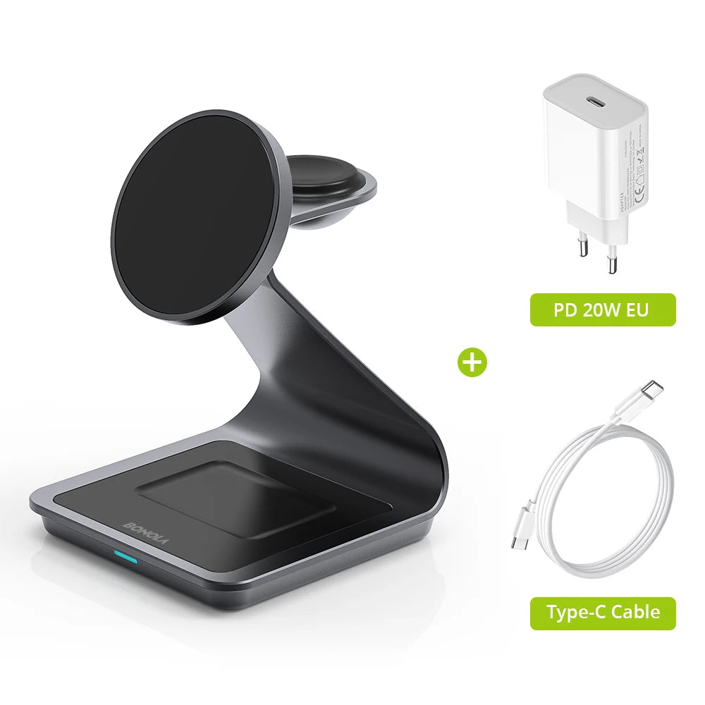 Mag-Alloy™ | 30W 3-in-1 Wireless Charging Station