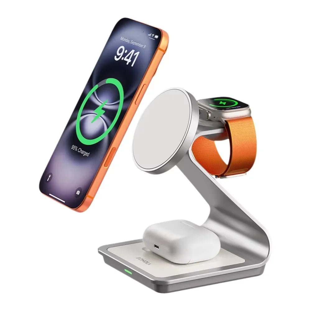 Mag-Alloy™ | 30W 3-in-1 Wireless Charging Station