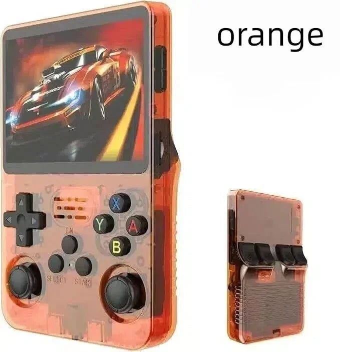 R36S red retro handheld console — classic gaming in your pocket
