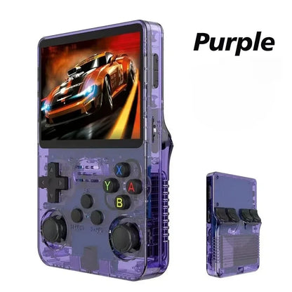 R36S white colour variant — handheld retro game player front and back
