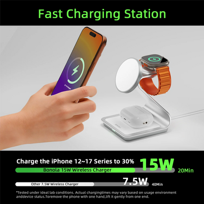 Mag-Alloy™ | 30W 3-in-1 Wireless Charging Station