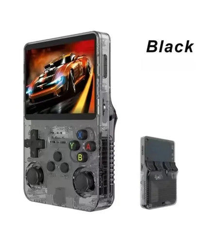 R36S portable game console compared to R35S — updated IPS screen model