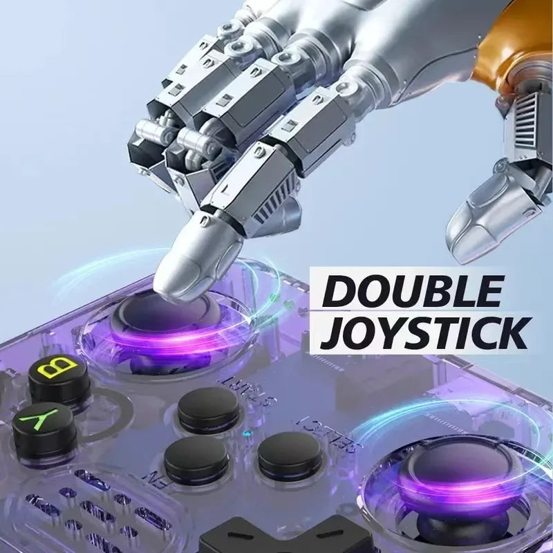 R36S retro console dual analogue sticks and full button layout
