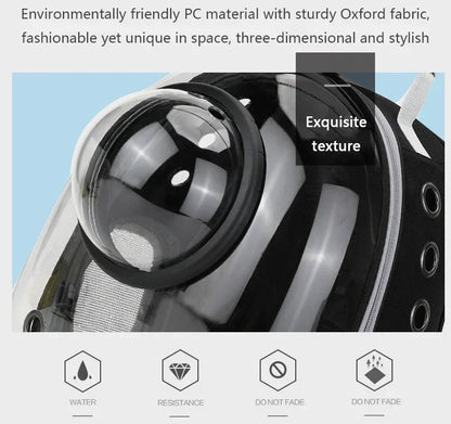 BubblePaw transparent pet backpack being worn outdoors