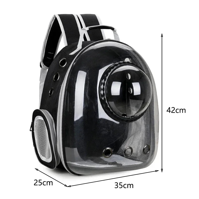 BubblePaw transparent capsule pet carrier backpack - Black Standard