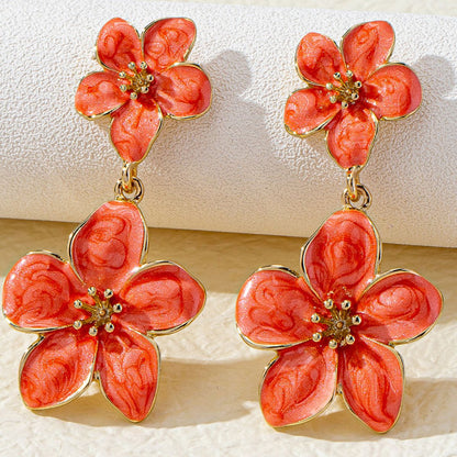 BloomDrop floral dangle earrings close-up texture and finish