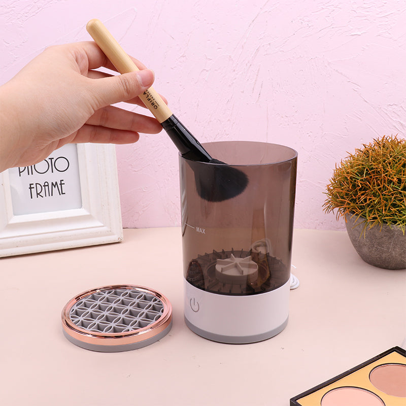 Electric brush cleaner portable compact design side view